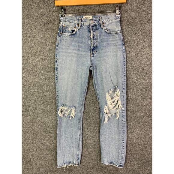 Agolde‎ 90s Pinch Jeans Women’s Sz 26 High Rise Distressed Denim Button Fly - Picture 2 of 12
